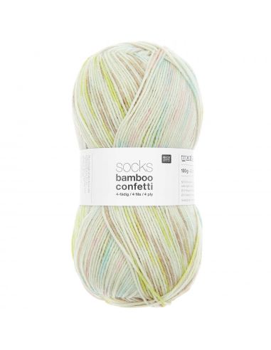 Pelote Rico socks bamboo confetti 4 fils fresh