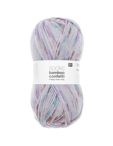 Pelote Rico socks bamboo confetti 4 fils spring