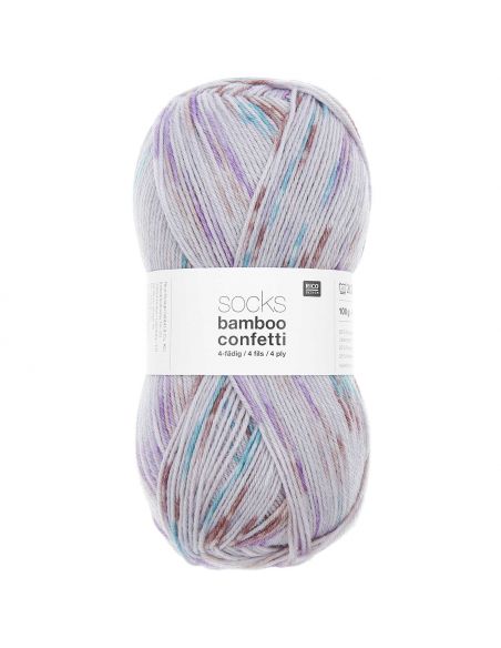 Pelote Rico socks bamboo confetti 4 fils spring