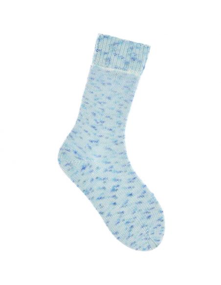 Pelote Rico socks bamboo confetti 4 fils azur