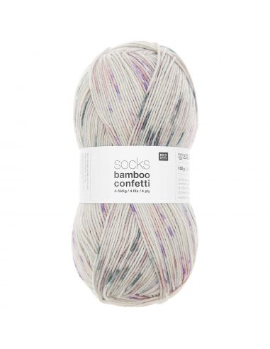 Pelote Rico socks bamboo confetti 4 fils romantic