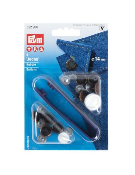 Boutons jeans 14mm Feuilles de laurier