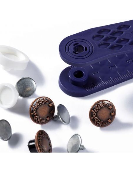 Boutons jeans 14mm Feuilles de laurier