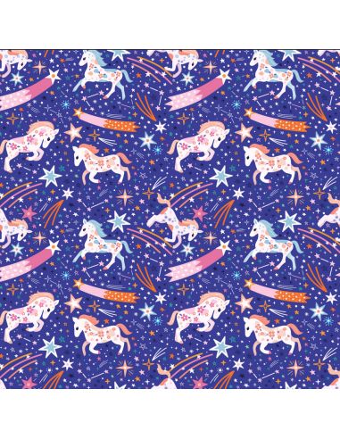 Tissu en coton Cosmic Cowboy galactic ponies