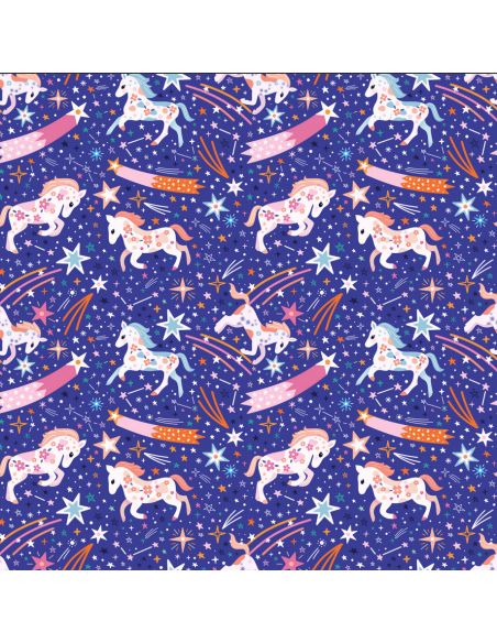 Tissu en coton Cosmic Cowboy galactic ponies