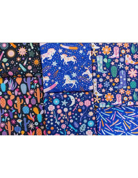Tissu en coton Cosmic Cowboy galactic ponies
