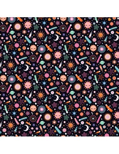 copy ofTissu en coton Cosmic Cowboy interstellar boots