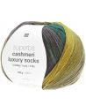 Pelote Rico socks superba cashmeri luxury 4 fils vert de la forêt