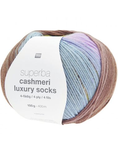 Pelote Rico socks superba cashmeri luxury 4 fils ocean