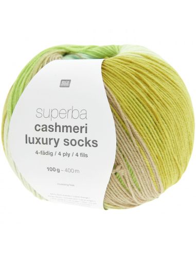 Pelote Rico socks superba cashmeri luxury 4 fils fresh limes