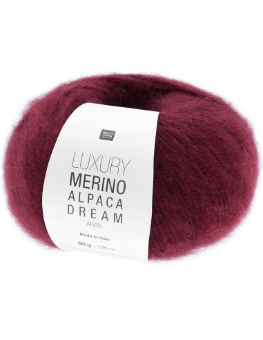 Pelote Luxury merino alpaca dream aran bordeaux