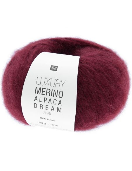 Pelote Luxury merino alpaca dream aran bordeaux