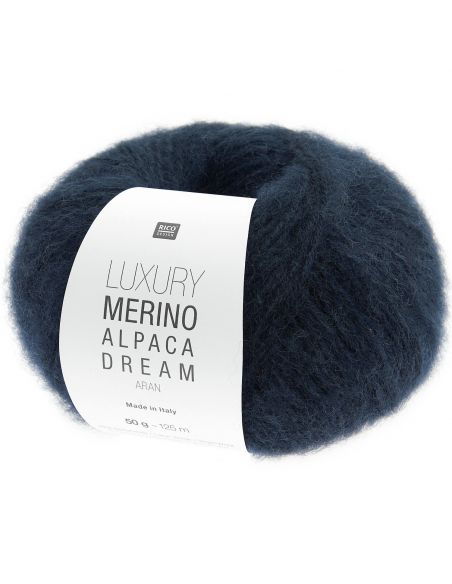 Pelote Luxury merino alpaca dream aran bleu marine
