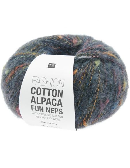Pelote Fashion cotton alpaca fun neps bleu marine