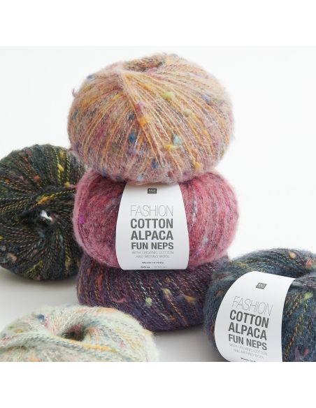 Pelote Fashion cotton alpaca fun neps bleu marine