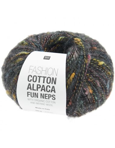 Pelote Fashion cotton alpaca fun neps noir