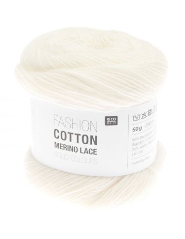Pelote Fashion cotton merino lace solid color crème