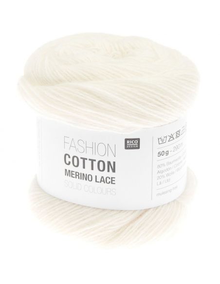 Pelote Fashion cotton merino lace solid color crème