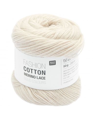 Pelote Fashion cotton merino lace solid color écru
