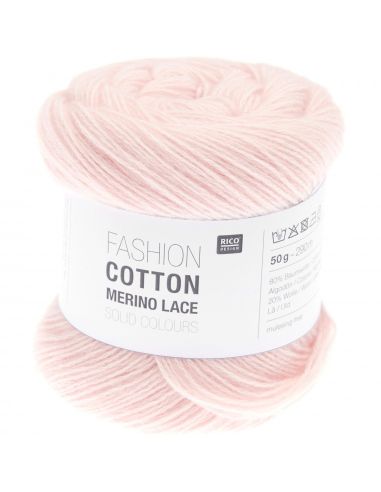 Pelote Fashion cotton merino lace solid color rose