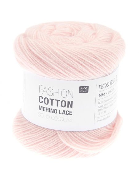 Pelote Fashion cotton merino lace solid color rose