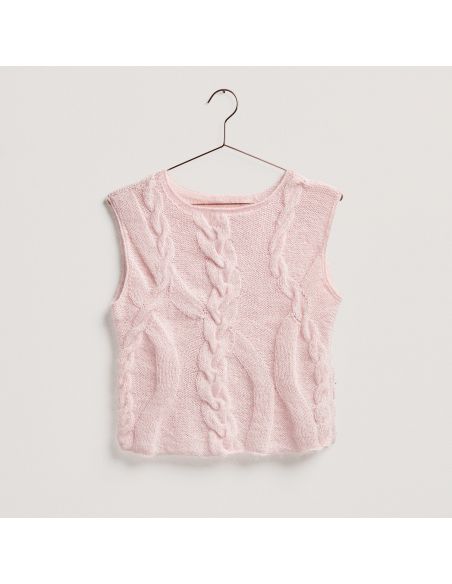 Pelote Fashion cotton merino lace solid color rose