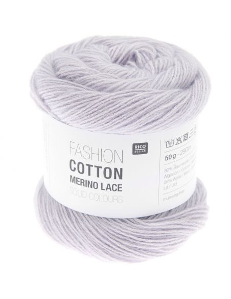 Pelote Fashion cotton merino lace solid color lilas
