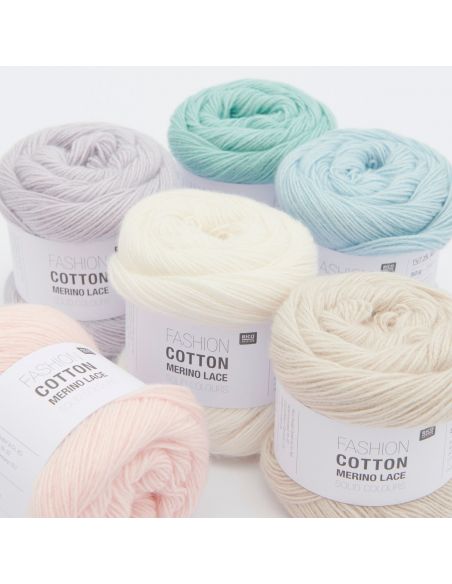 Pelote Fashion cotton merino lace solid color lilas