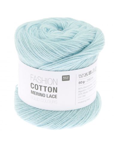 Pelote Fashion cotton merino lace solid color bleu clair