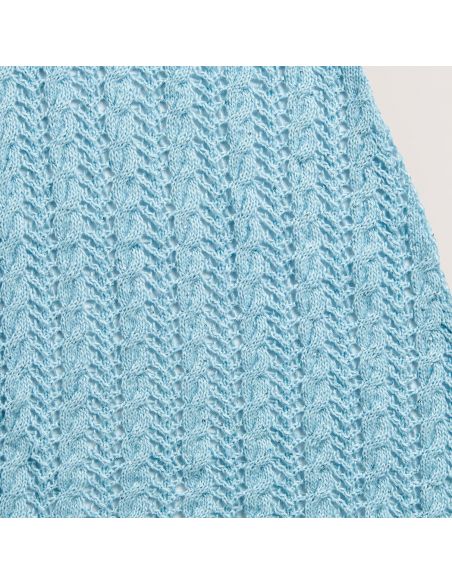 Pelote Fashion cotton merino lace solid color bleu clair