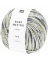 Pelote Rico baby merino print bleu marine vanille