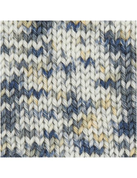 Pelote Rico baby merino print bleu marine vanille