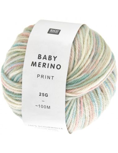Pelote Rico baby merino print lilas lierre