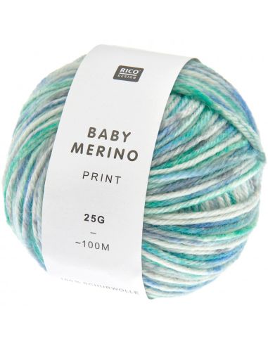 Pelote Rico baby merino print aqua