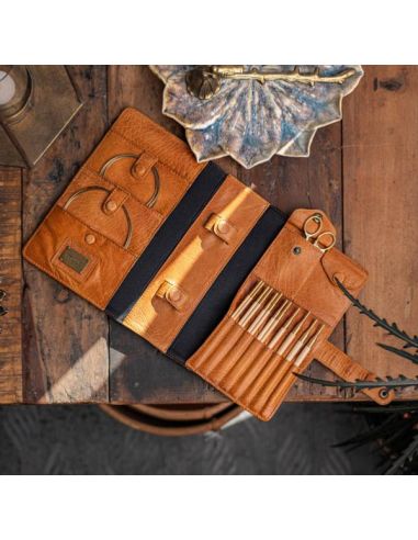 Carita - étui pour aiguilles à tricoter coloris whisky