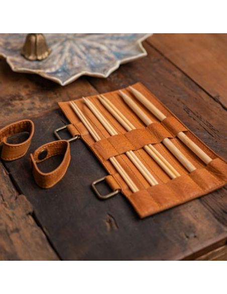 Carita C - étui pour aiguilles doubles pointes coloris whisky