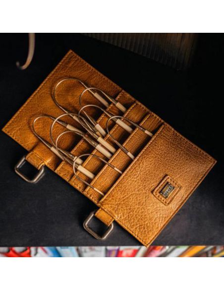Carita F - étui pour aiguilles circulaires coloris whisky