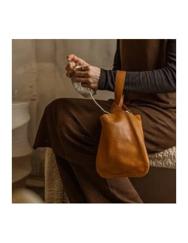 Dzana - sac à tricot coloris whisky
