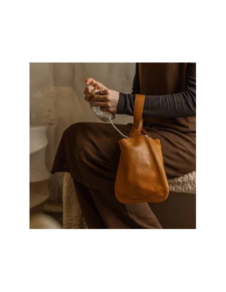 Dzana - sac à tricot coloris whisky