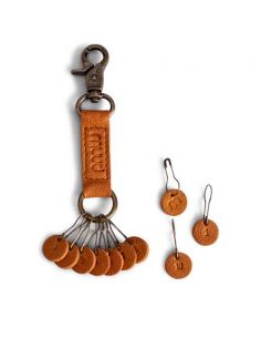 Feliz - porte-clés avec marqueurs de mailles coloris whisky