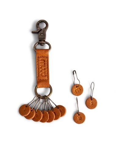 Feliz - porte-clés avec marqueurs de mailles coloris whisky