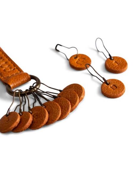 Feliz - porte-clés avec marqueurs de mailles coloris whisky