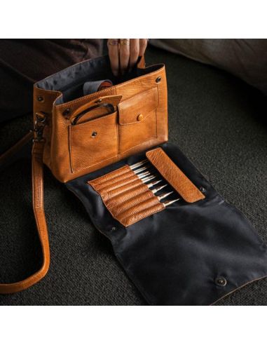 Fee - Pochette pour crochet coloris whisky