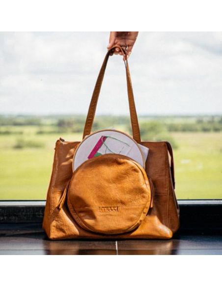 Fro - sac shopper avec rangement extérieur coloris whisky