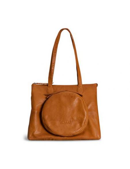 Fro - sac shopper avec rangement extérieur coloris whisky