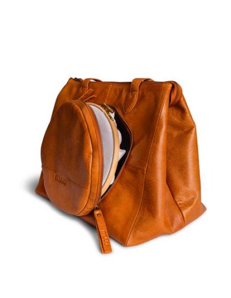 Fro - sac shopper avec rangement extérieur coloris whisky