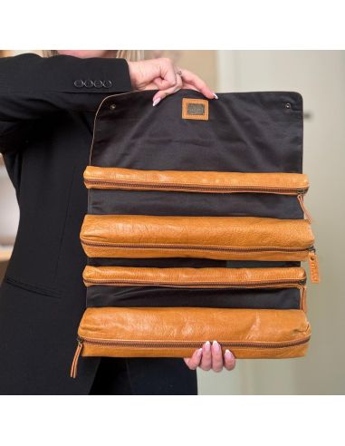 Frankie - étui multi rangement pour aiguilles à tricoter coloris whisky