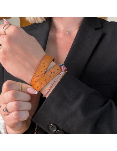 Fibi - règle souple en cuir coloris whisky