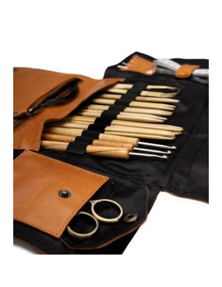 Gro- étui à aiguilles et à crochets coloris whisky