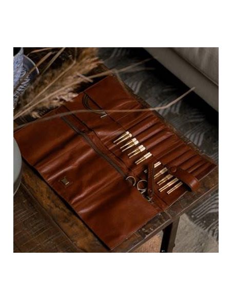 Stockholm- étui pour aiguilles interchangeables et circulaires coloris rich brown